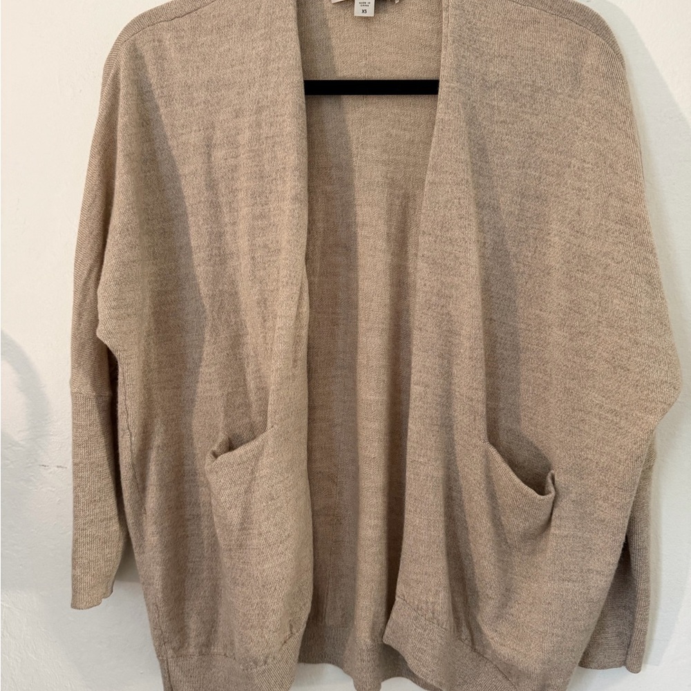 Cozy Beige Open-Front Sweater